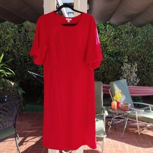 J. Jill Bold Red Midi Dress